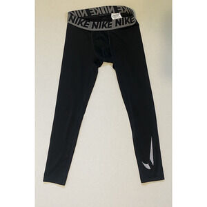 Nike Pants Mens Size Large Activewear Swoosh Dri Fit Black Gray Stretch Leggings